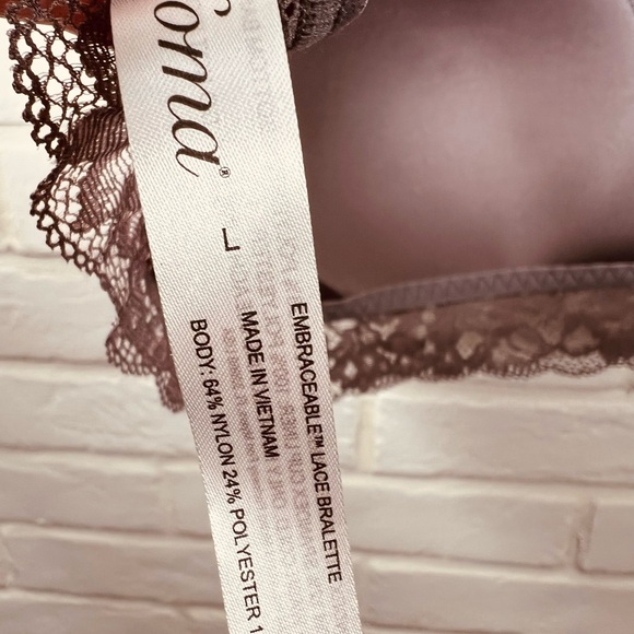 NWT Soma Signature Lace Longline Wireless Lined Bralette L Excalibur Grey #0465 - Picture 10 of 14